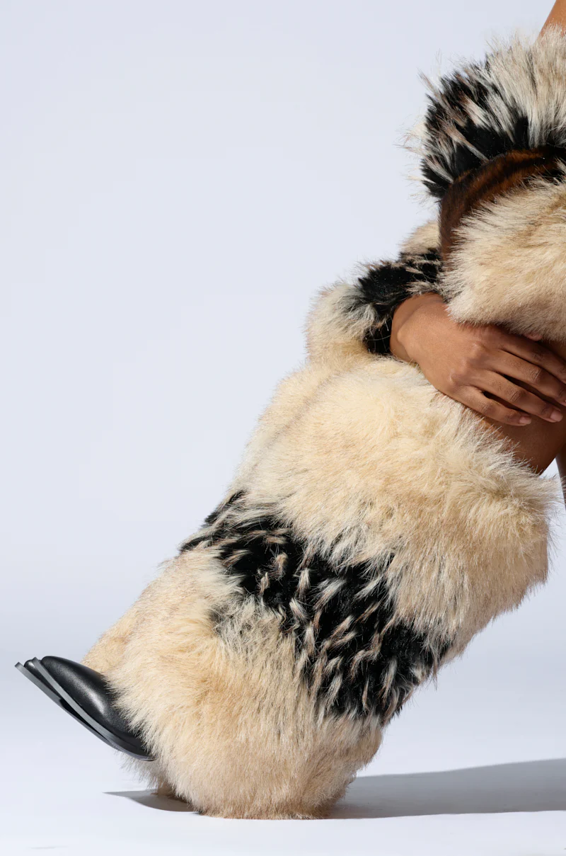 AZALEA WANG EKKO MULTI FUR STILETTO BOOT - Image 6