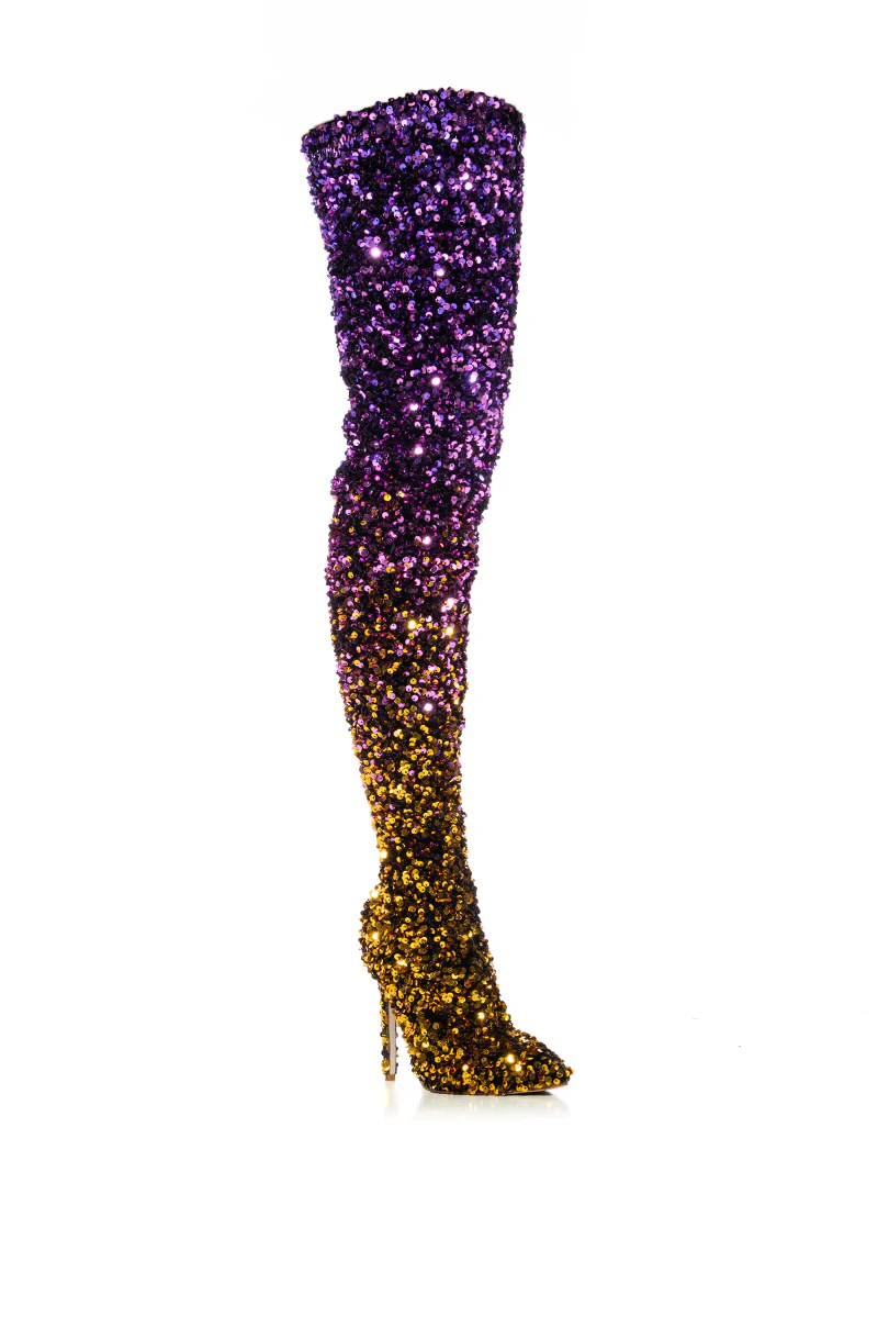 AZALEA WANG ELLIANA SEQUIN MULTI STILETTO BOOT - Image 3