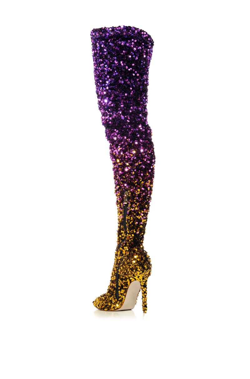 AZALEA WANG ELLIANA SEQUIN MULTI STILETTO BOOT - Image 4