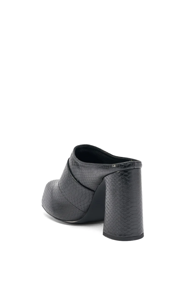 AZALEA WANG ELYSIA BLACK PU ROUND TOE MULE - Image 6