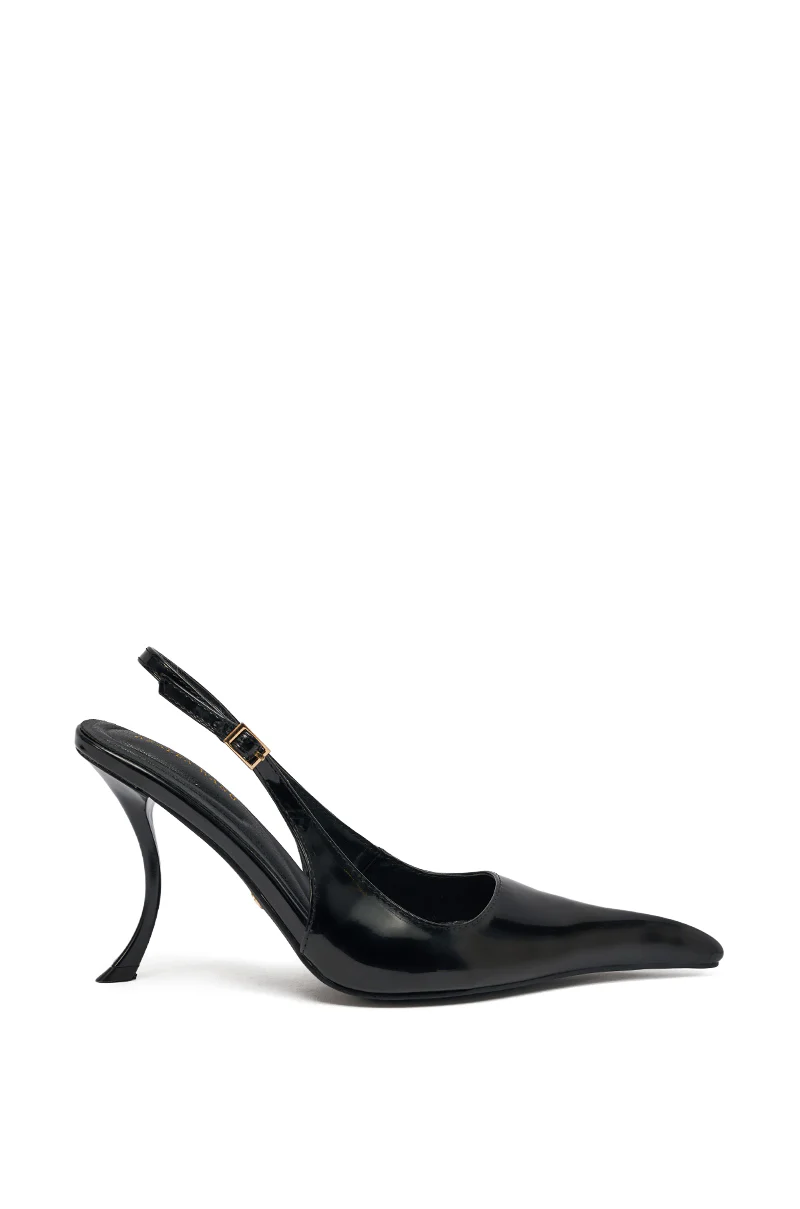AZALEA WANG EMANUELA BLACK NOVELTY SLING BACK PUMP - Image 4