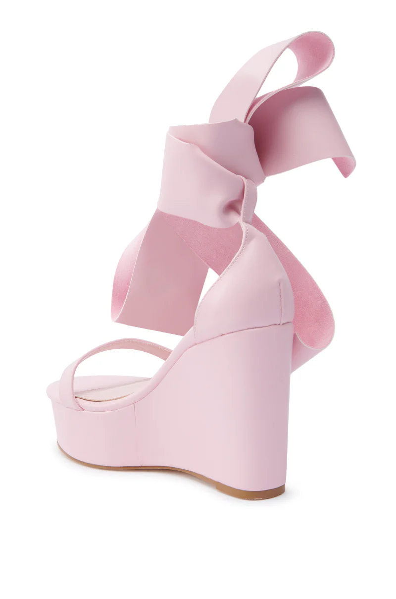 AZALEA WANG EMEKA PINK PLATFORM SANDAL WITH BOW - Image 5