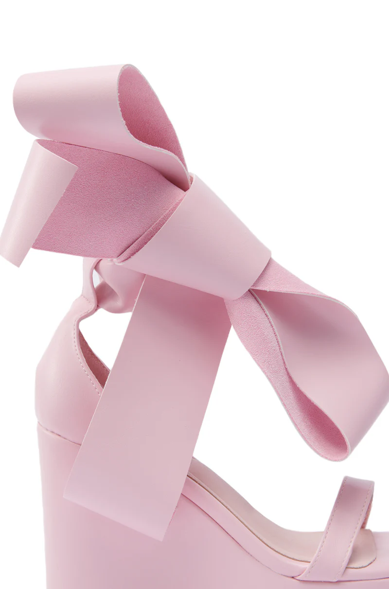 AZALEA WANG EMEKA PINK PLATFORM SANDAL WITH BOW - Image 6