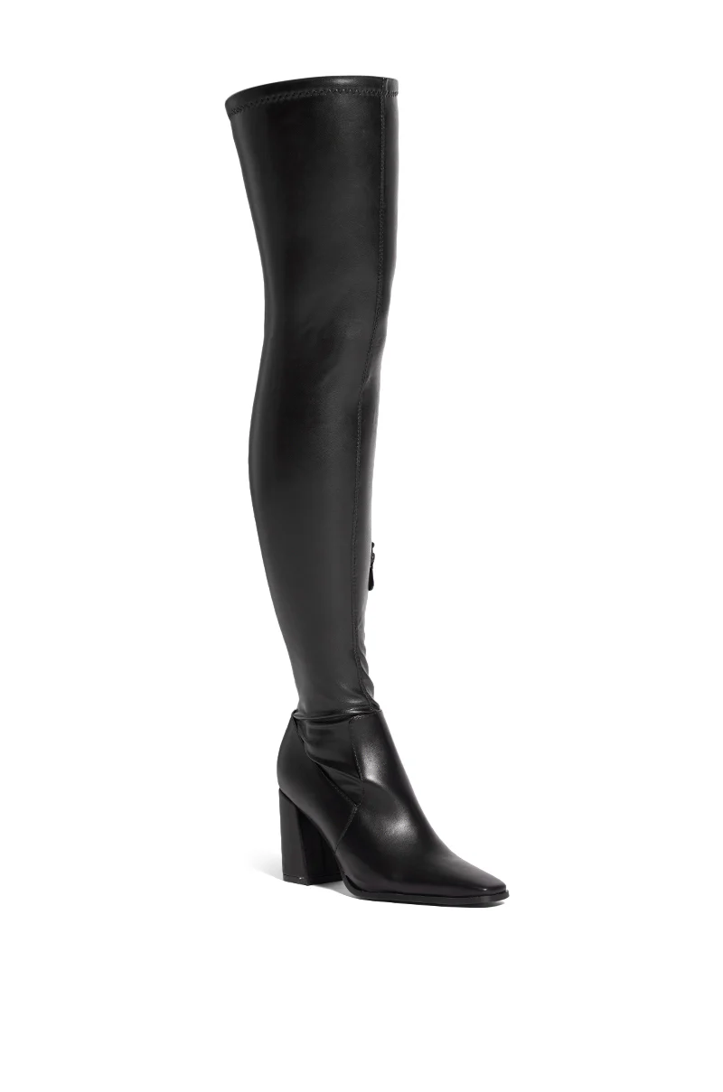AZALEA WANG ERAQUS BLACK OVER THE KNEE BLACK CHUNKY BOOT - Image 5