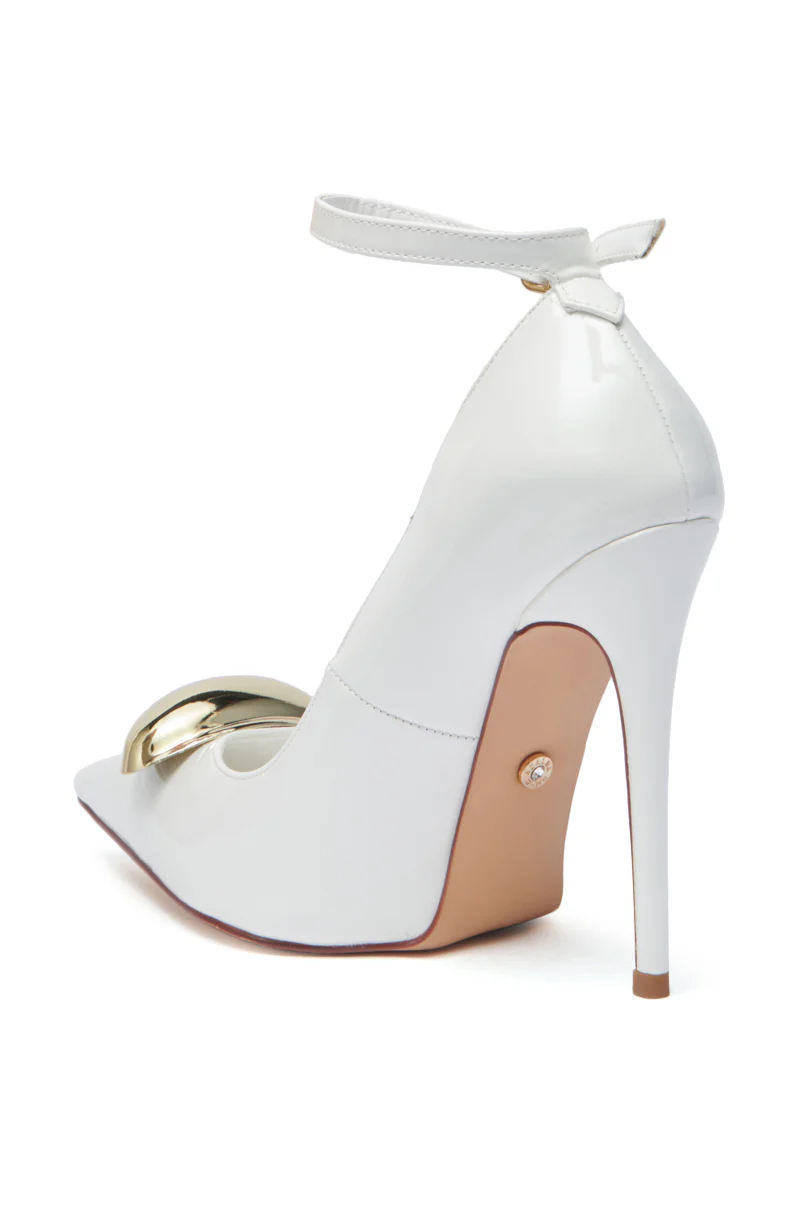 AZALEA WANG ESMARIA WHITE METAL EMEBELLISHED PUMP - Image 10