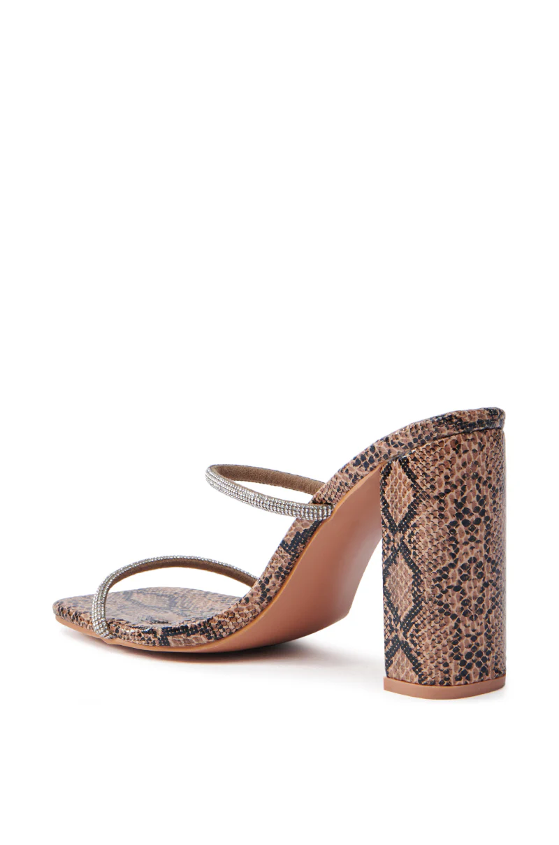AZALEA WANG EULALIA SNAKE SLIP ON SANDAL WITH RHINESTONE STRAPS - Image 4