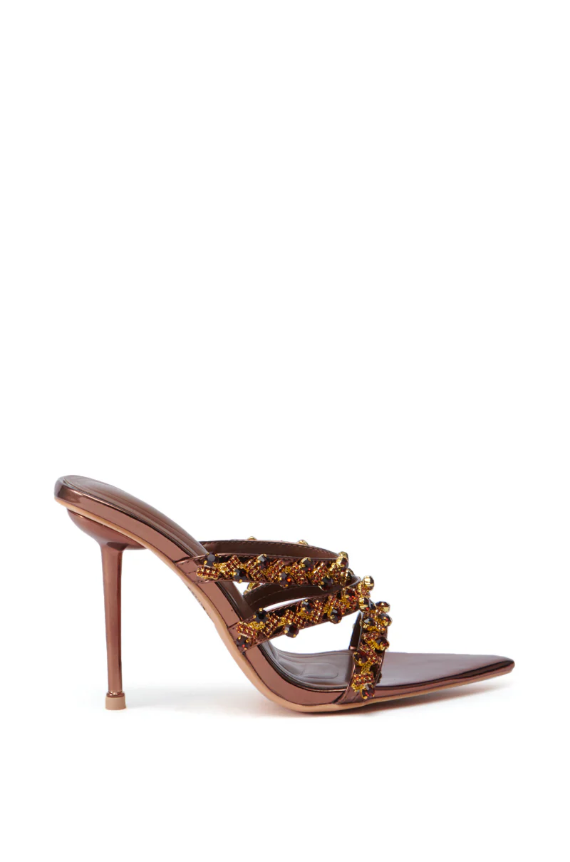 AZALEA WANG EUREKA BRONZE EMBELLISHED STILETTO SANDAL - Image 4
