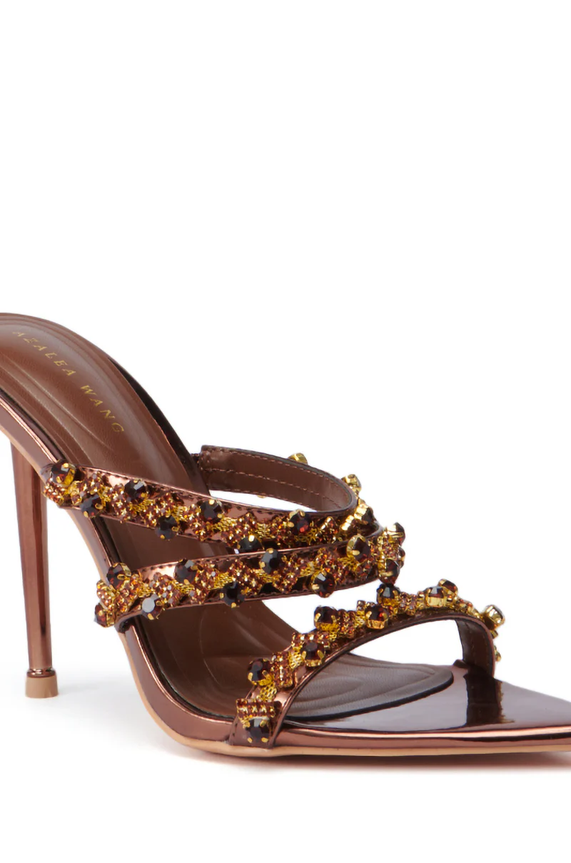 AZALEA WANG EUREKA BRONZE EMBELLISHED STILETTO SANDAL - Image 7