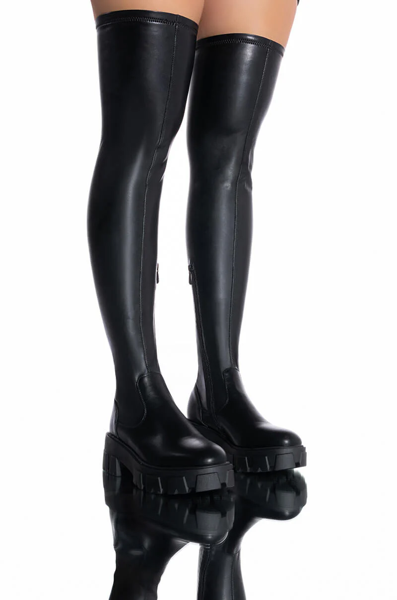 AZALEA WANG EUREVA BLACK FLAT BOOT - Image 3