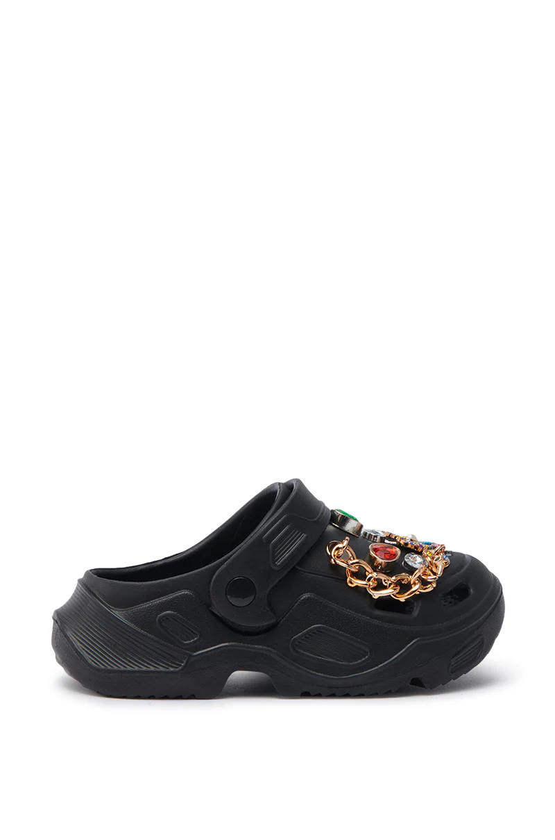 AZALEA WANG EVERETT BLACK MULTI STONE GOLD CHAIN FLAT - Image 3