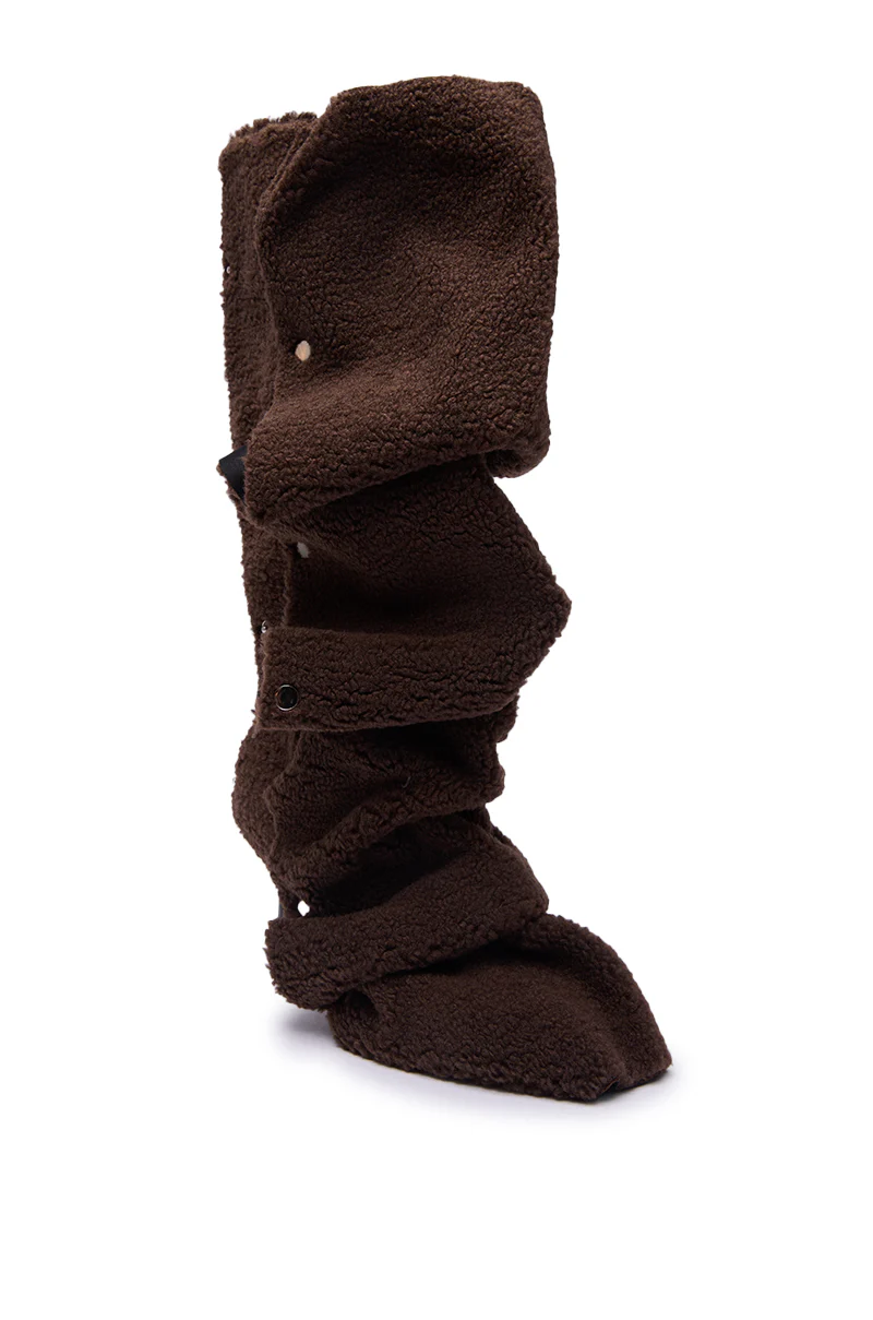 AZALEA WANG FABIAN BROWN SHERPA FOLDED DETAIL BOOT - Image 5