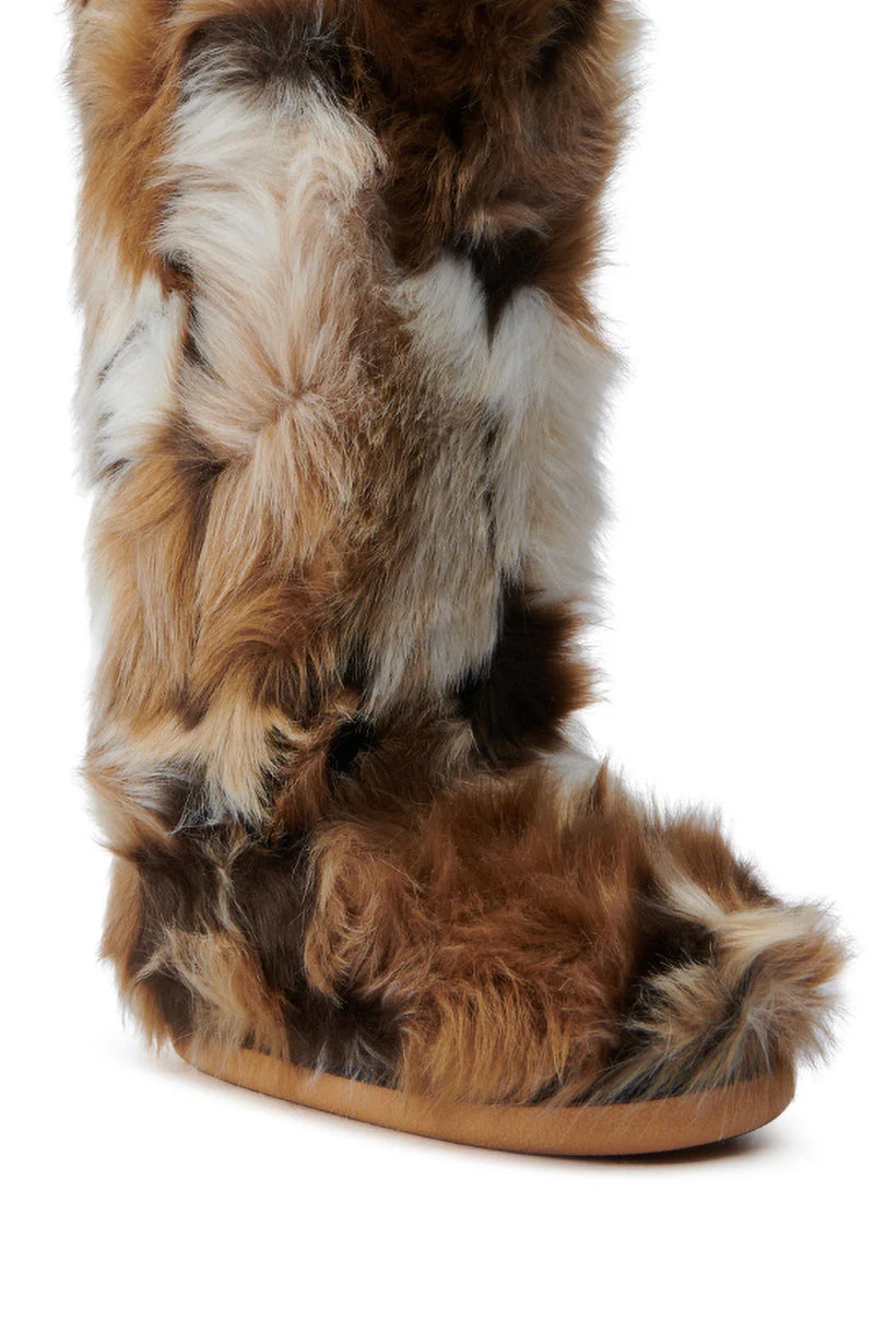 AZALEA WANG FENNEC MULTI FUZZY FLAT KNEE HIGH BOOT - Image 10