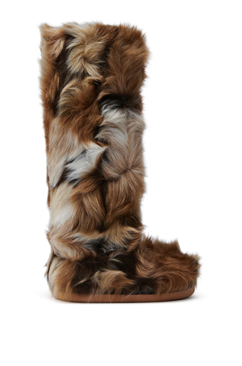 AZALEA WANG FENNEC MULTI FUZZY FLAT KNEE HIGH BOOT - Image 7