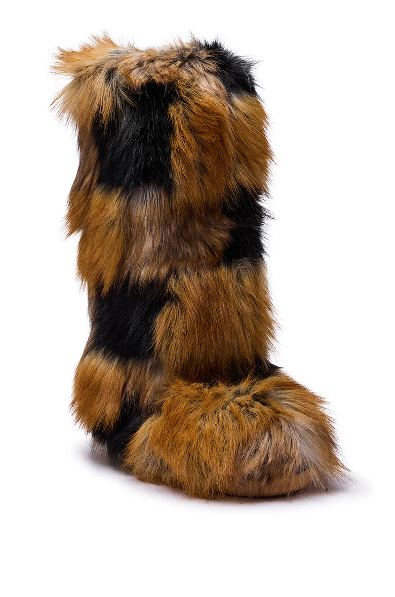 AZALEA WANG FENNEC MULTI PATCH WORK FUR KNEE HIGH BOOT - Image 5