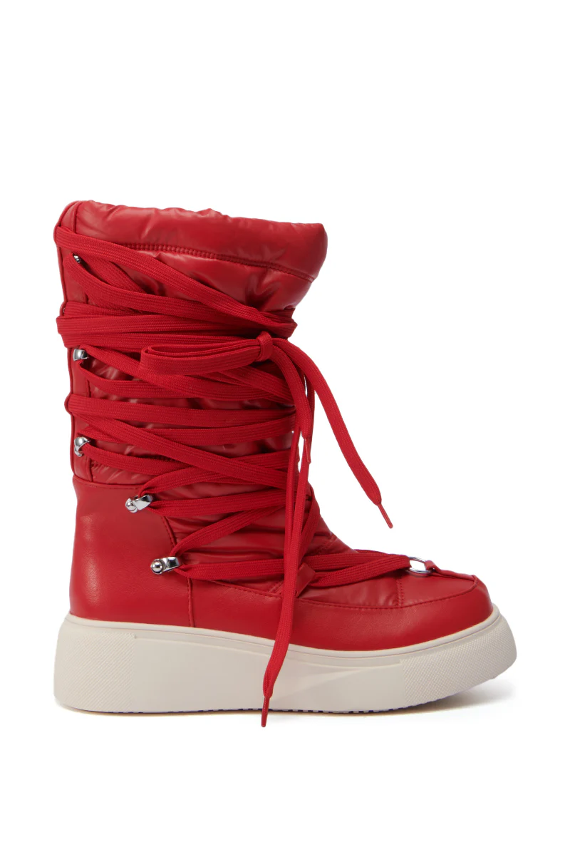 AZALEA WANG FENRYS RED FLAT BOOTIE - Image 3
