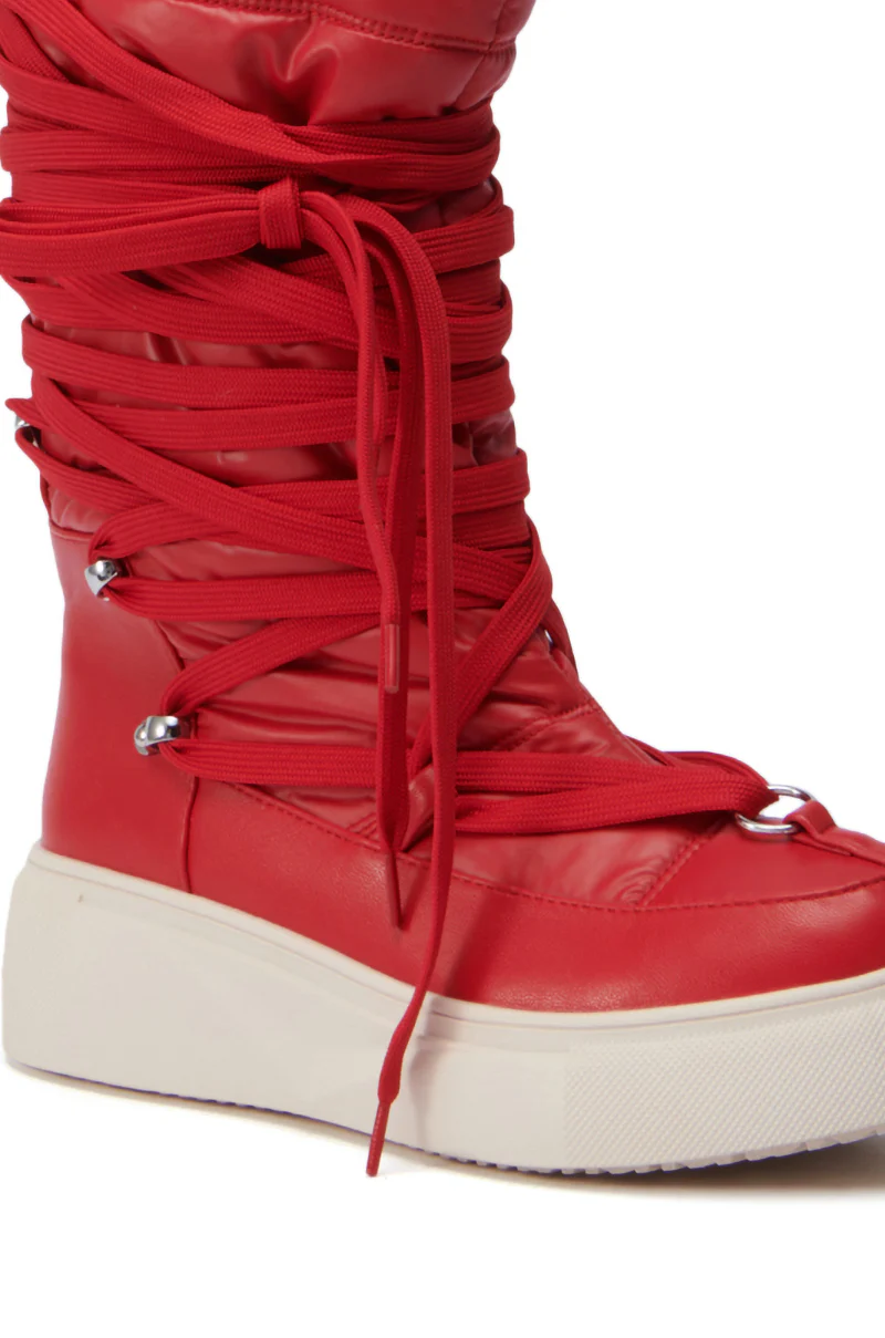 AZALEA WANG FENRYS RED FLAT BOOTIE - Image 6