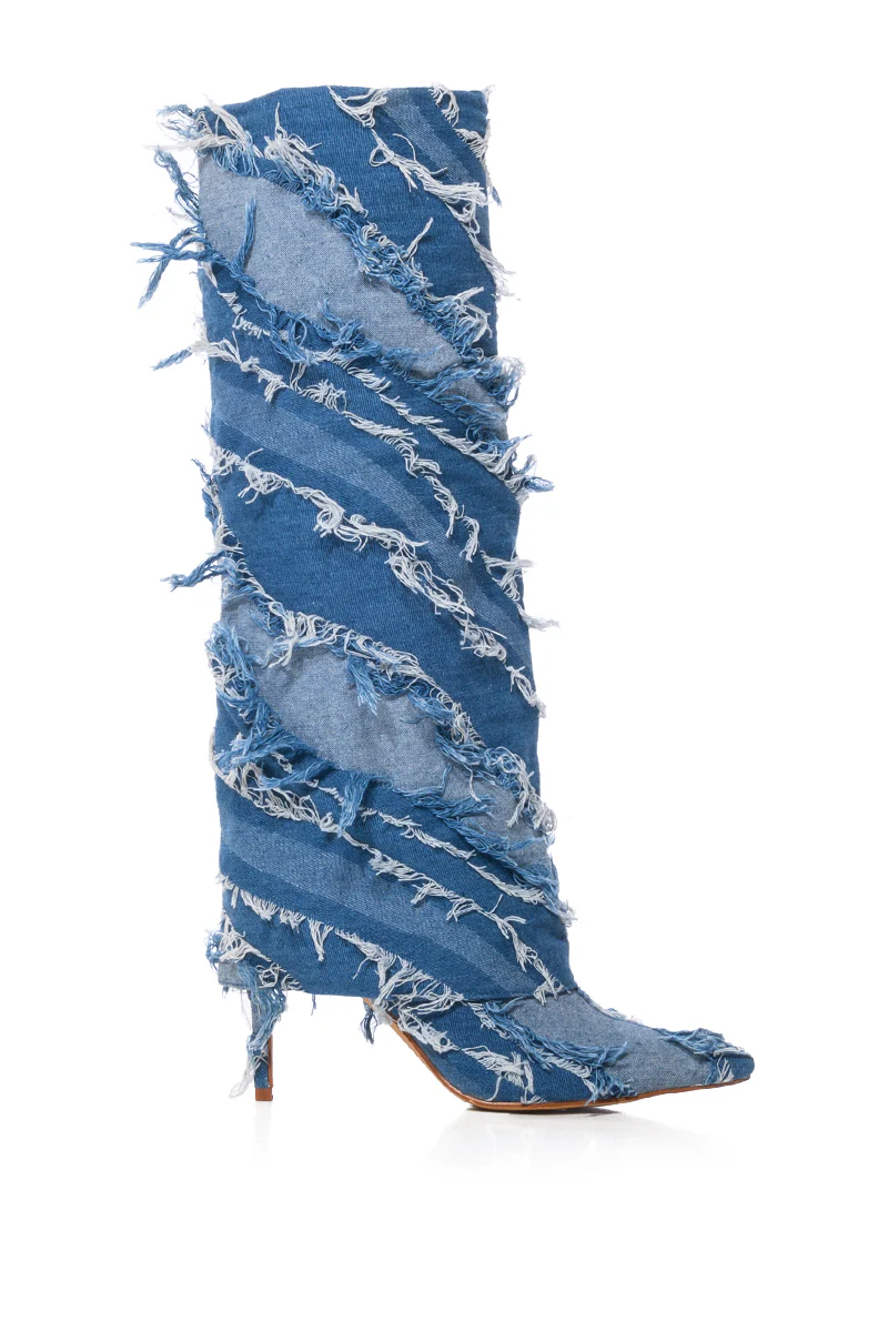 AZALEA WANG FISHER DENIM STILETTO BOOT - Image 2