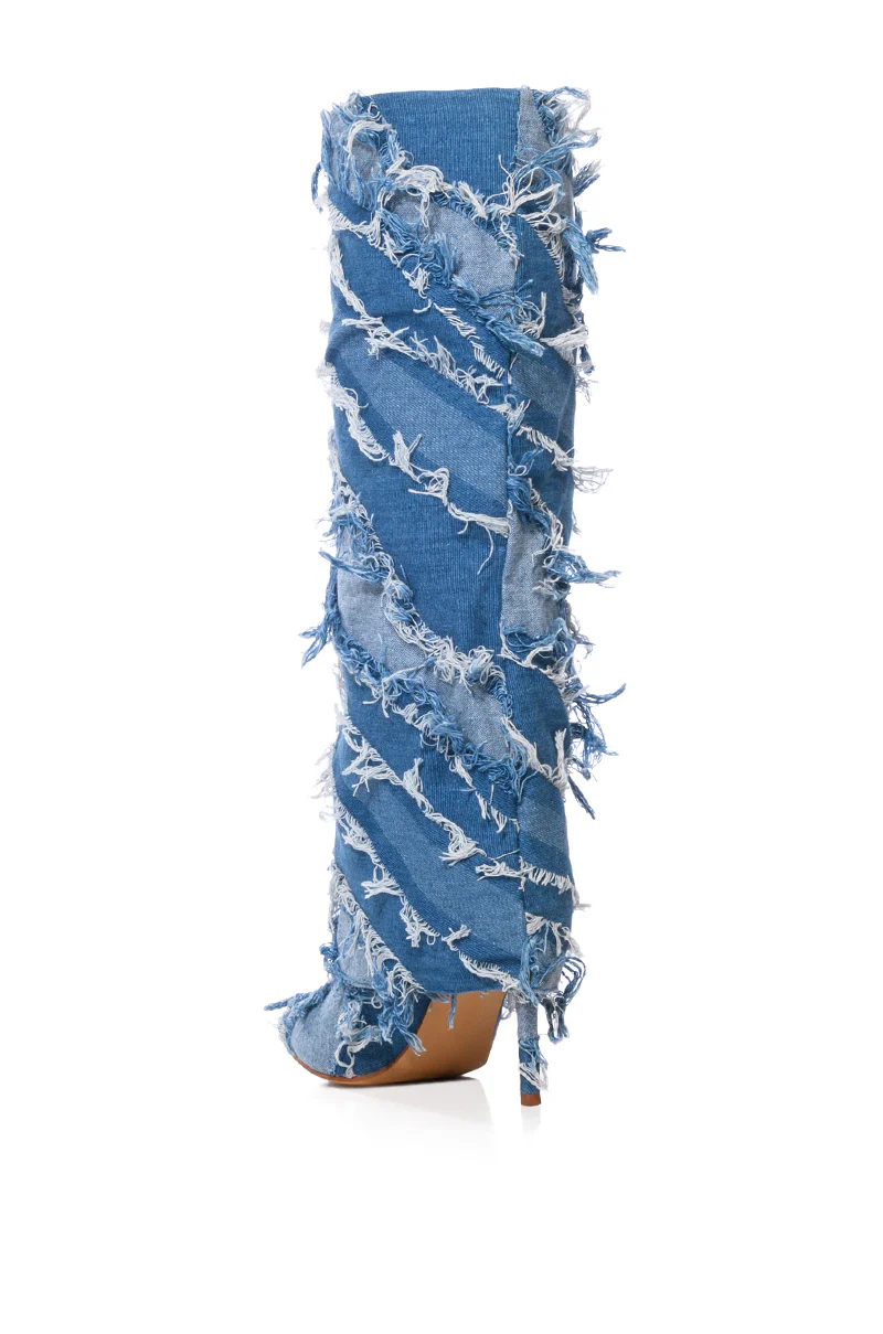 AZALEA WANG FISHER DENIM STILETTO BOOT - Image 4