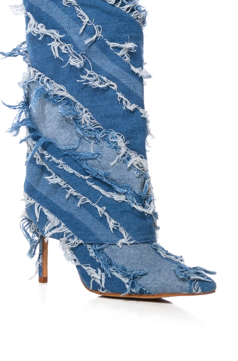 AZALEA WANG FISHER DENIM STILETTO BOOT - Image 5