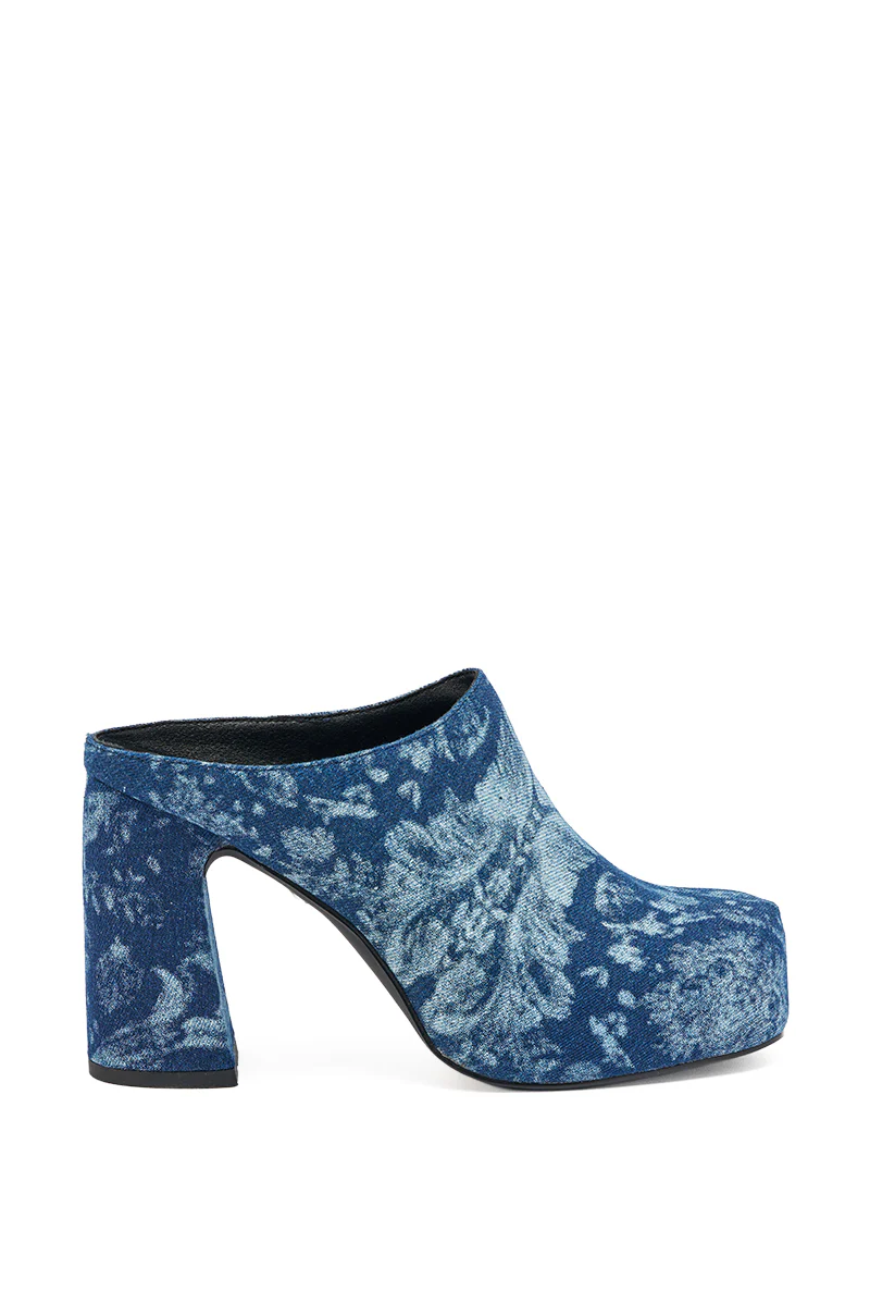 AZALEA WANG FLOREA DENIM PRINT MULE - Image 5