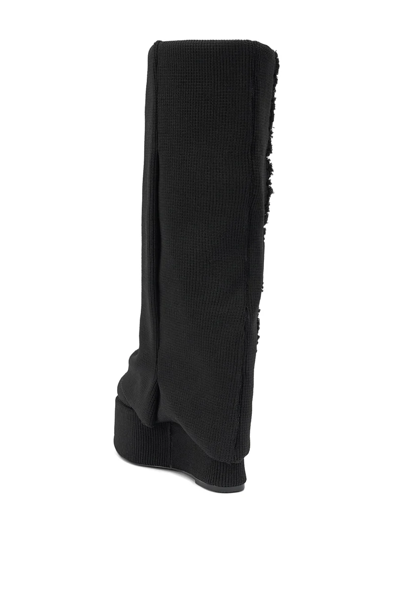 AZALEA WANG FRANKEYE BLACK WEDGE BOOT - Image 6