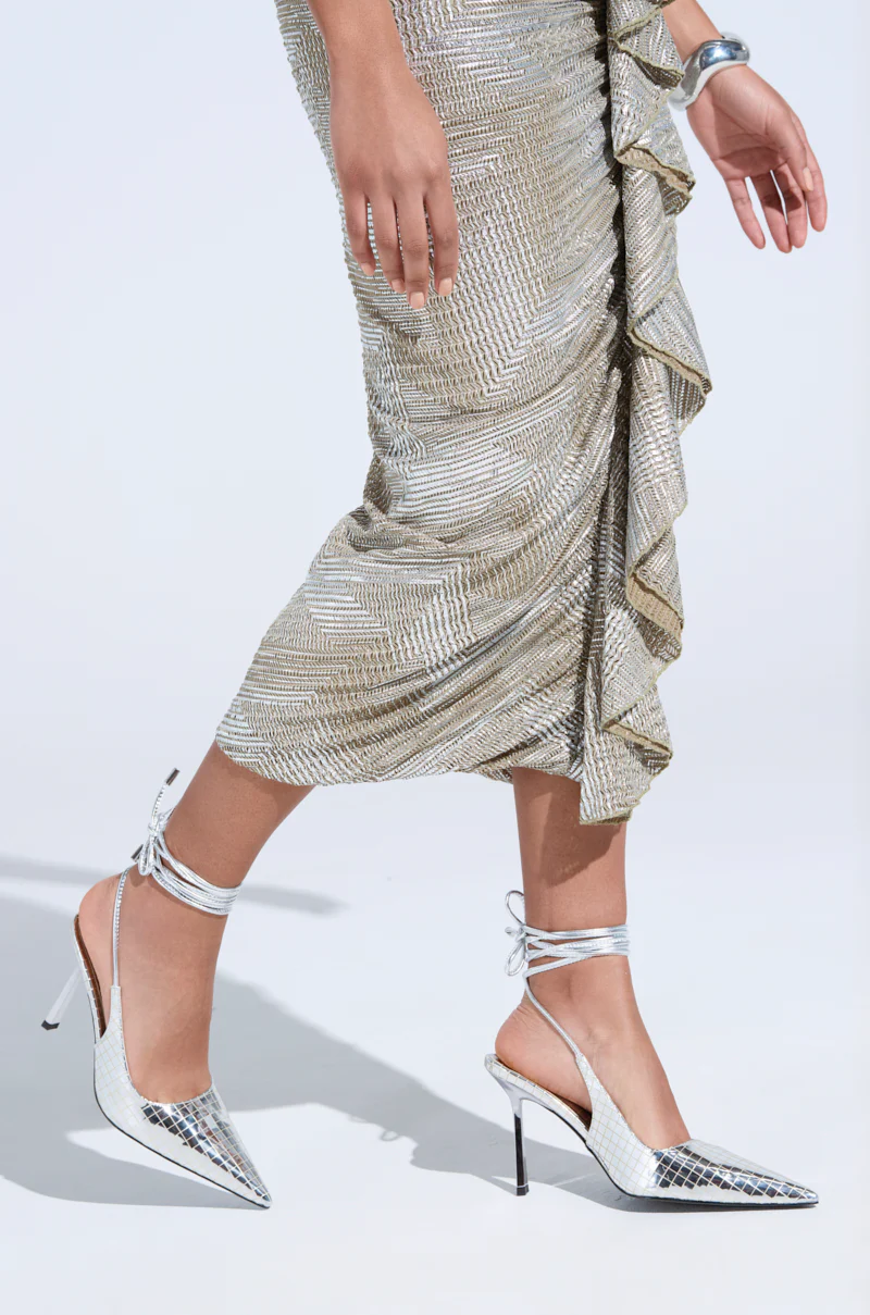 AZALEA WANG FREEMAN SILVER DISCOBALL WRAP UP PUMP - Image 3