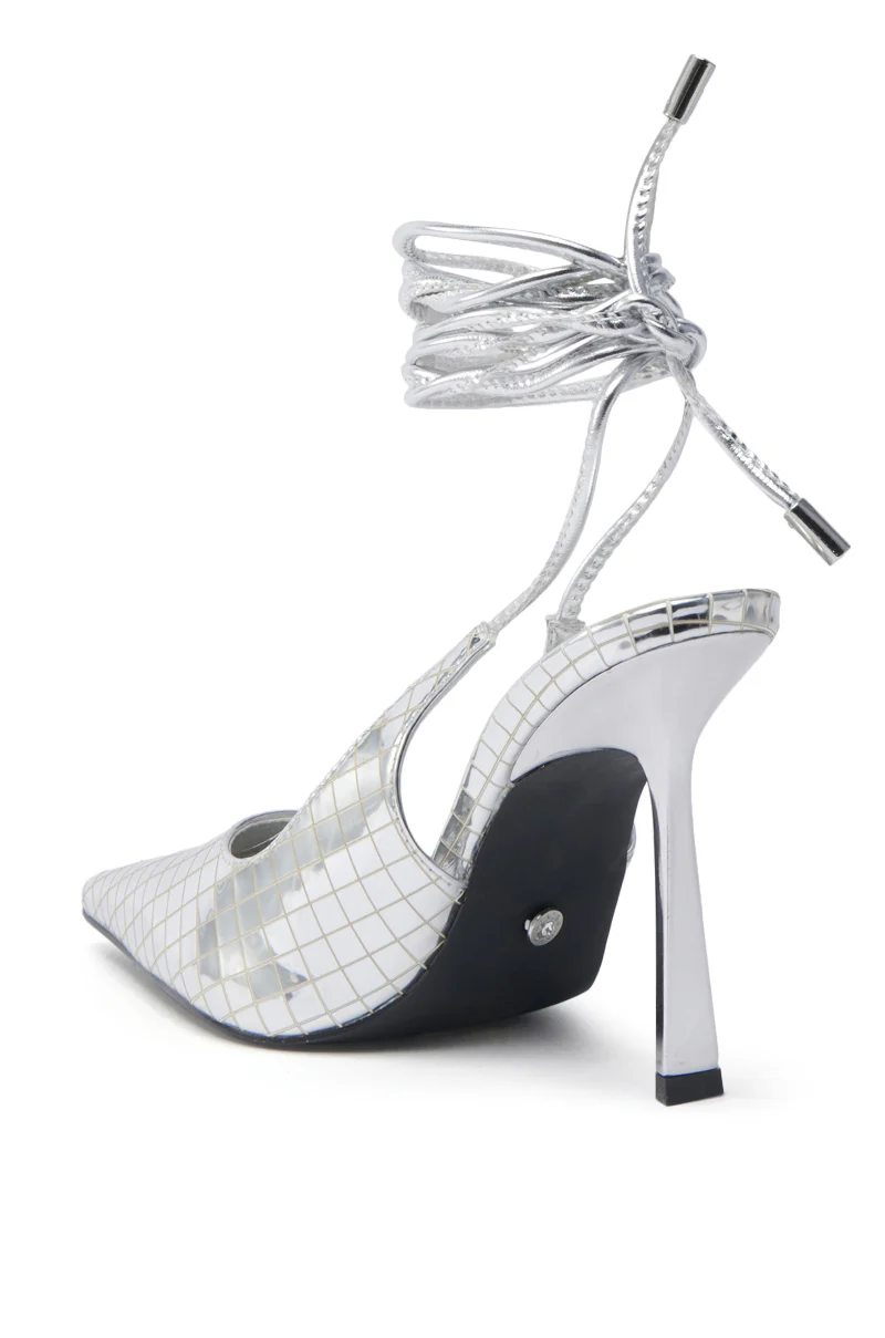 AZALEA WANG FREEMAN SILVER DISCOBALL WRAP UP PUMP - Image 7