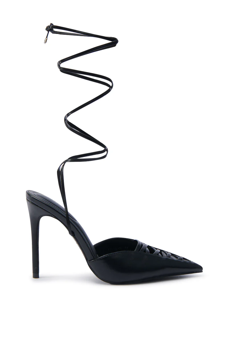 AZALEA WANG FRIDLI BLACK LACE UP PUMP - Image 5