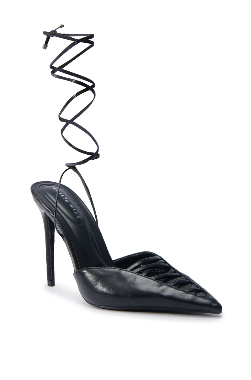 AZALEA WANG FRIDLI BLACK LACE UP PUMP - Image 6