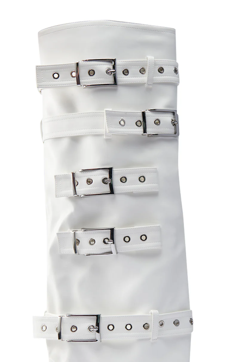 AZALEA WANG FROST WHITE BELTED STILETTO BOOT - Image 8