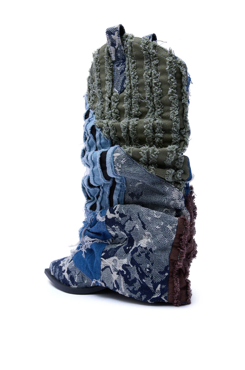 AZALEA WANG GABRYLE MULTI MATERIAL WESTERN BOOTIE - Image 7