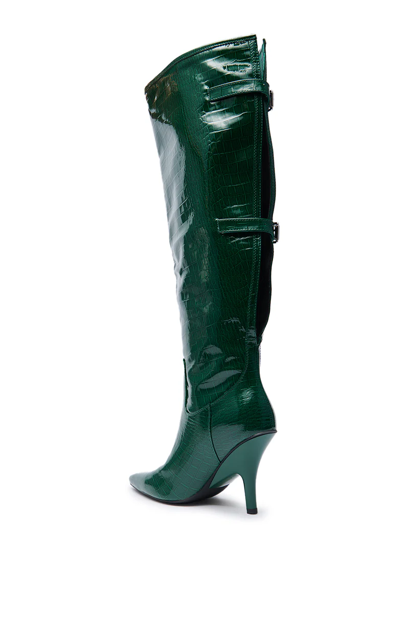 AZALEA WANG GESINE GREEN CROC PATENT LUXE BOOT - Image 4