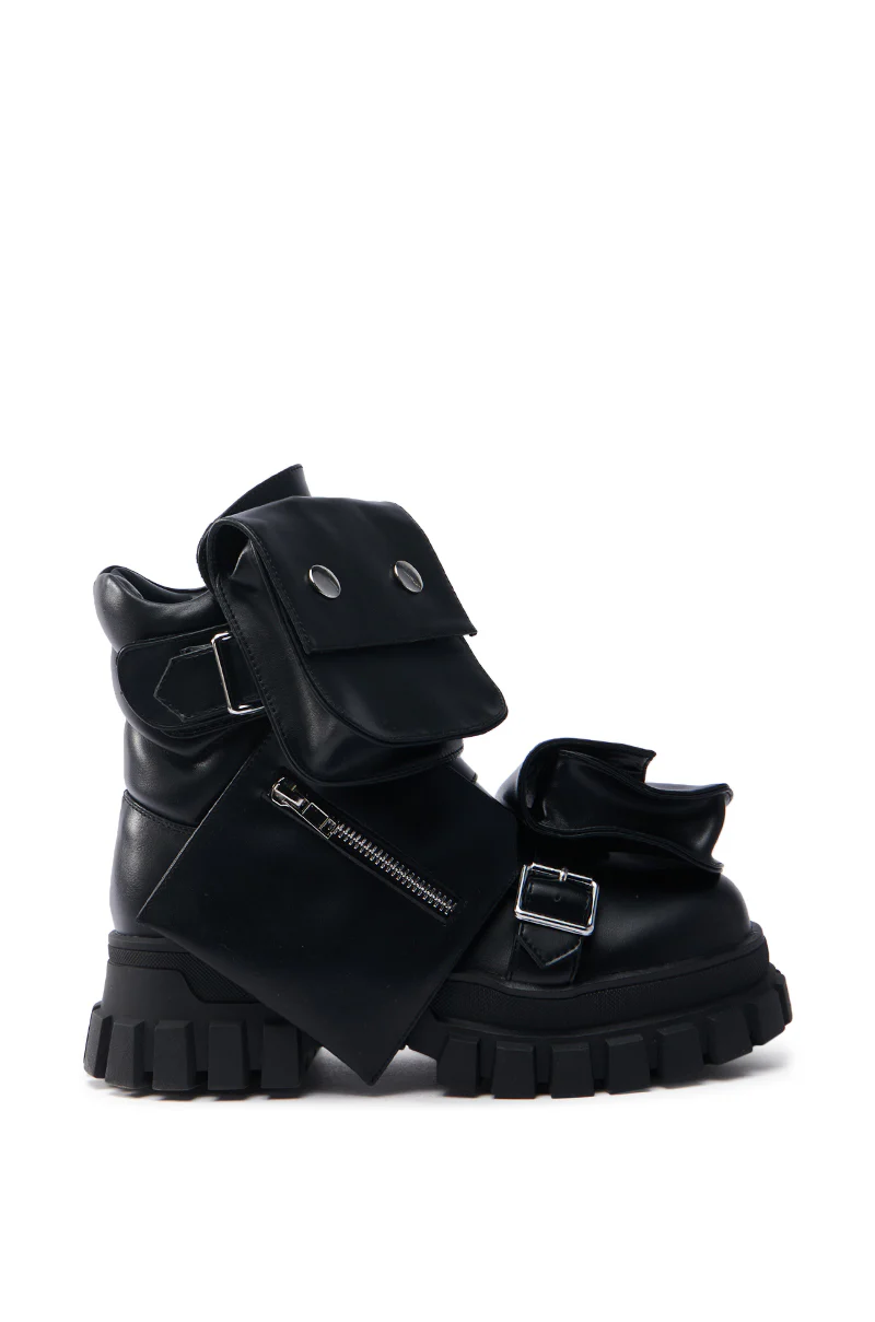 AZALEA WANG GILLET BLACK BOOTIE WITH POCKET DETAIL - Image 5