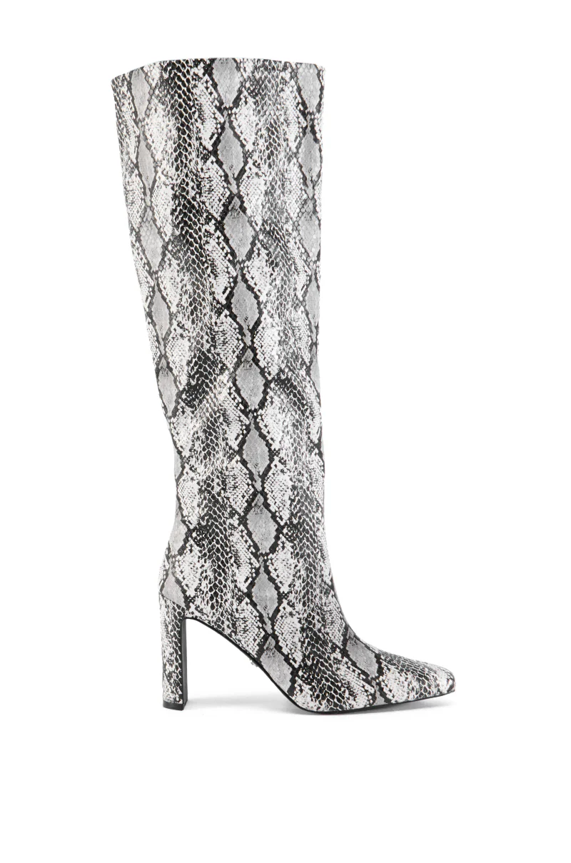 AZALEA WANG GILROY SNAKE CHUNKY HEEL BOOT - Image 3