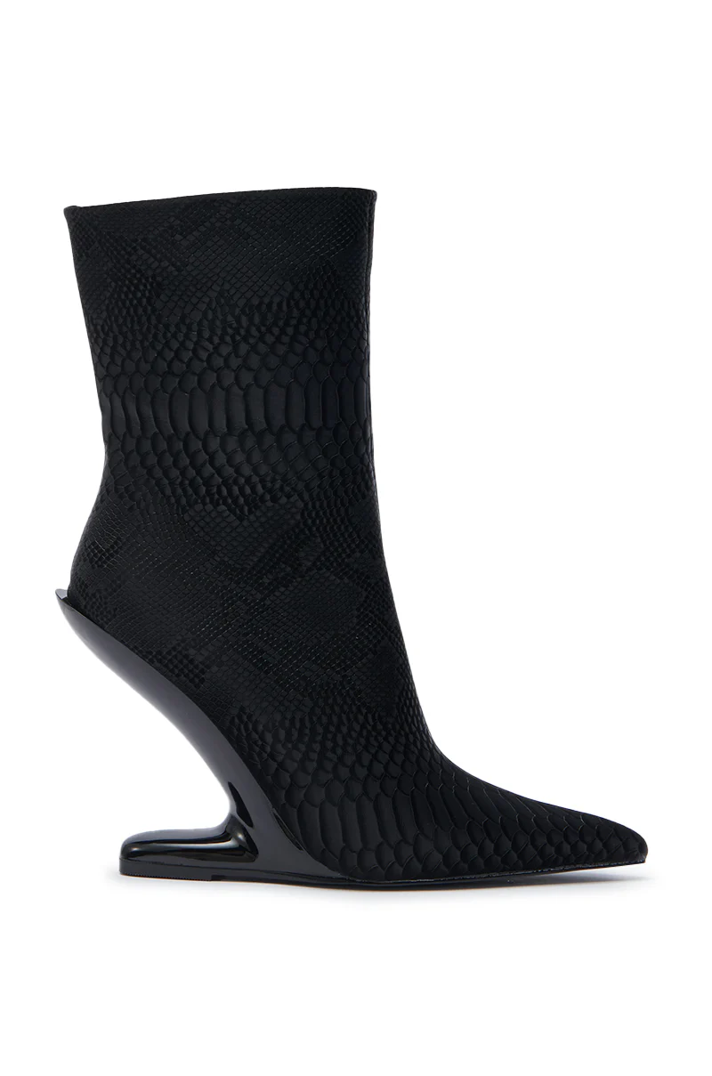 AZALEA WANG GLACIELLE BLACK CROC BOOTIE - Image 7
