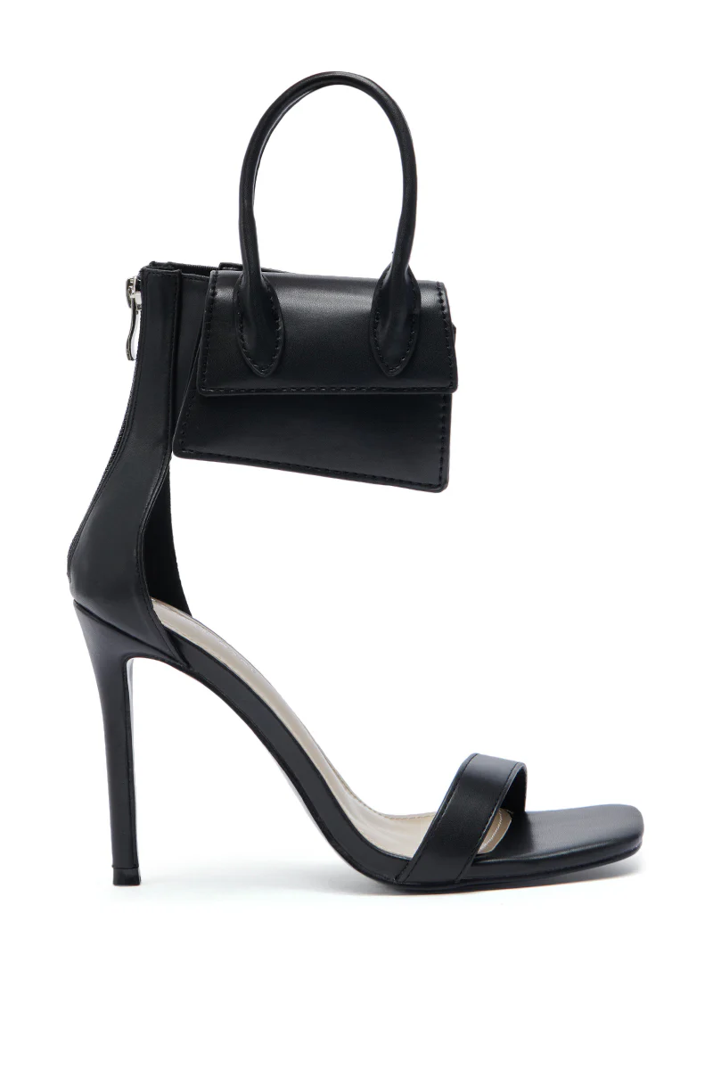 AZALEA WANG GLENDA BLACK BAG EMBELLISHMENT SANDAL - Image 5