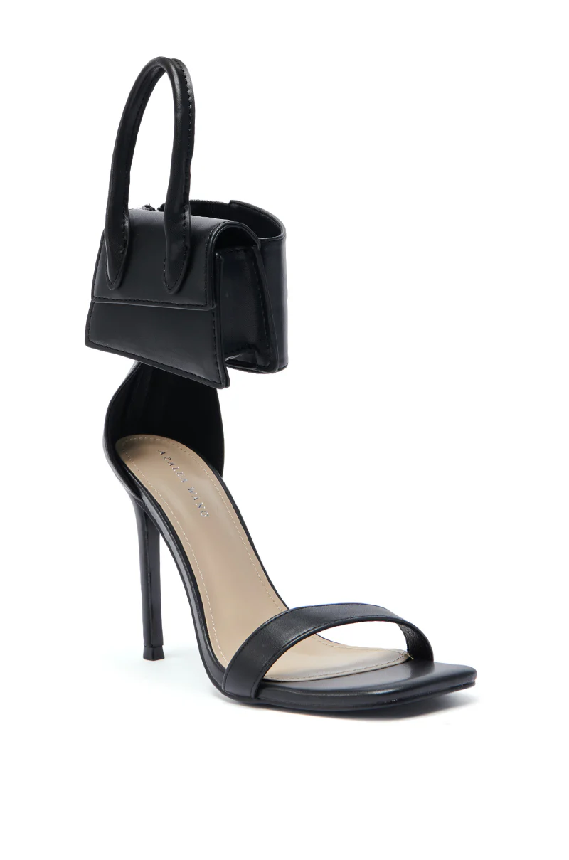 AZALEA WANG GLENDA BLACK BAG EMBELLISHMENT SANDAL - Image 6