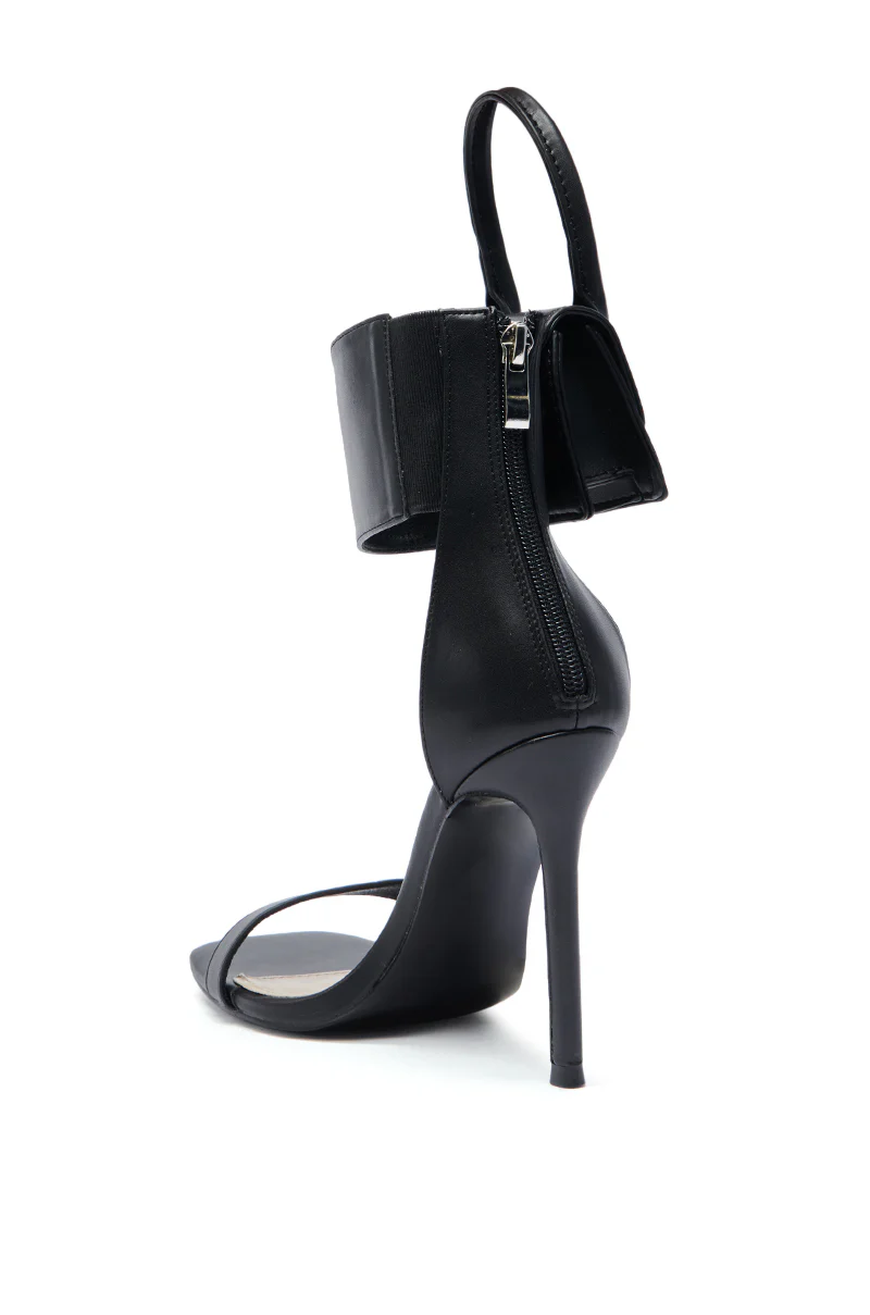 AZALEA WANG GLENDA BLACK BAG EMBELLISHMENT SANDAL - Image 7