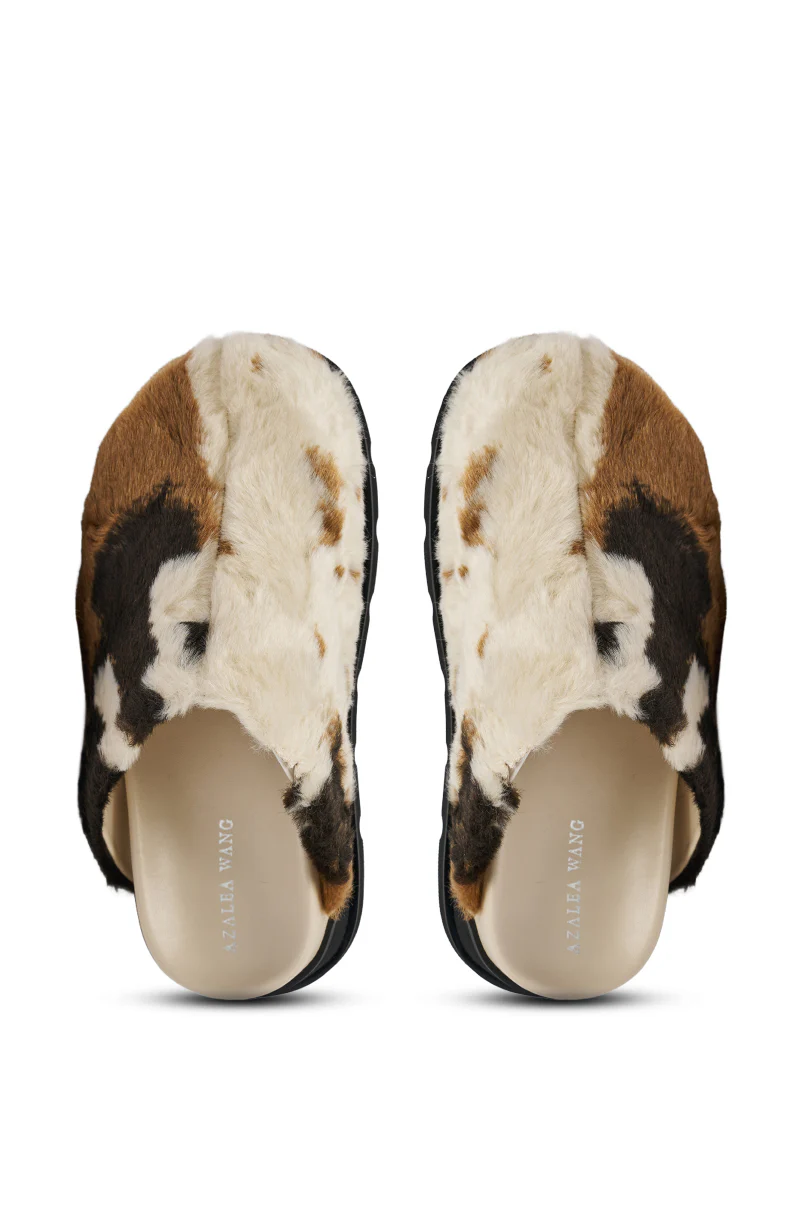 AZALEA WANG GOVINDA MULTI SLIP ON COW PRINT CLOG - Image 6