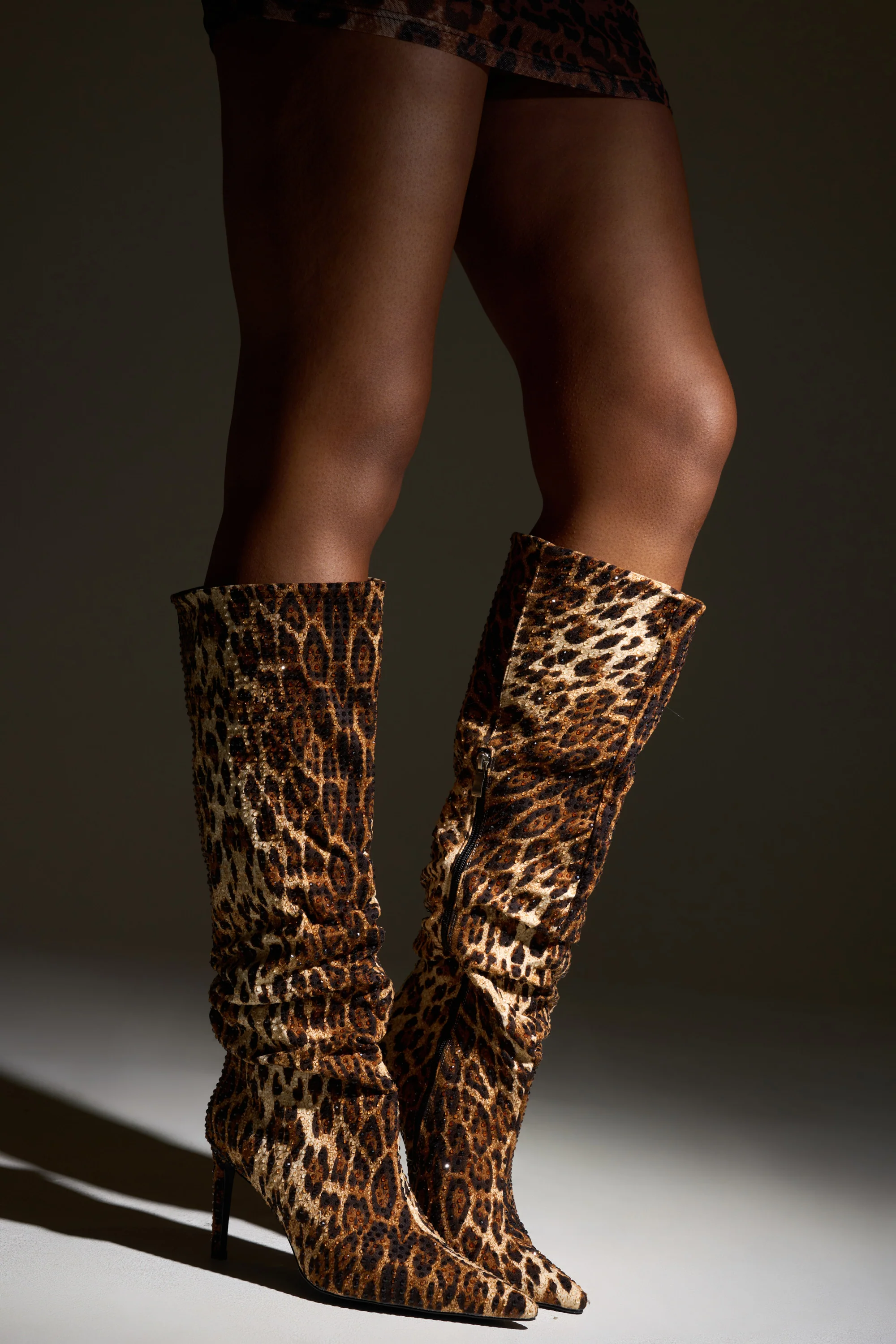 AZALEA WANG GRANT RHINESTONE LEOPARD SLOUCH BOOT - Image 11