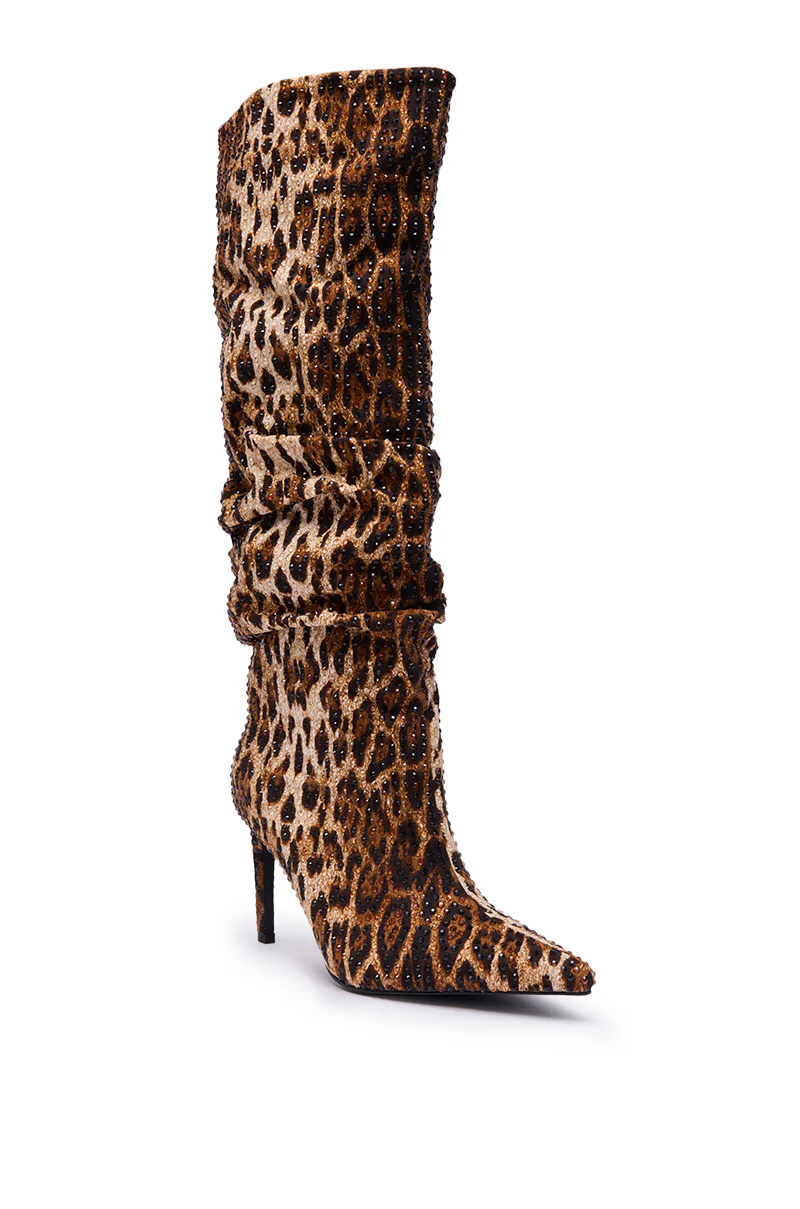 AZALEA WANG GRANT RHINESTONE LEOPARD SLOUCH BOOT - Image 8