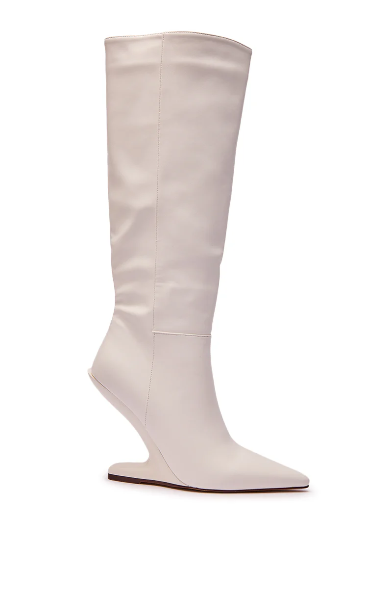 AZALEA WANG HAKIM WHITE WEDGE BOOT - Image 5
