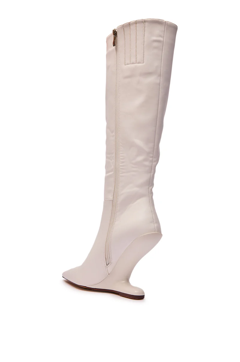 AZALEA WANG HAKIM WHITE WEDGE BOOT - Image 7