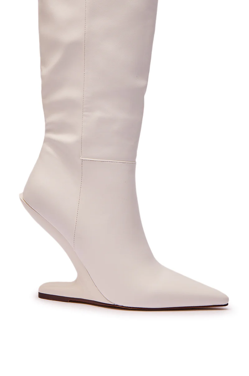 AZALEA WANG HAKIM WHITE WEDGE BOOT - Image 8
