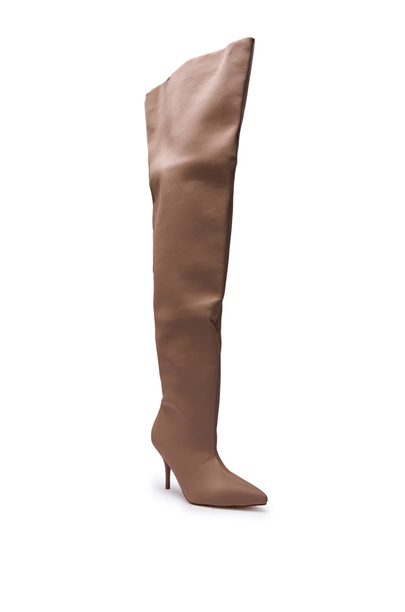 AZALEA WANG HALINA KHAKI THIGH HIGH BOOT - Image 5
