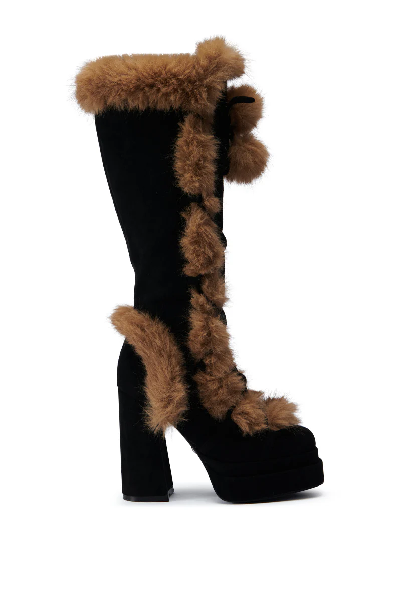 AZALEA WANG HARIBO BLACK SUEDE BOOT - Image 4