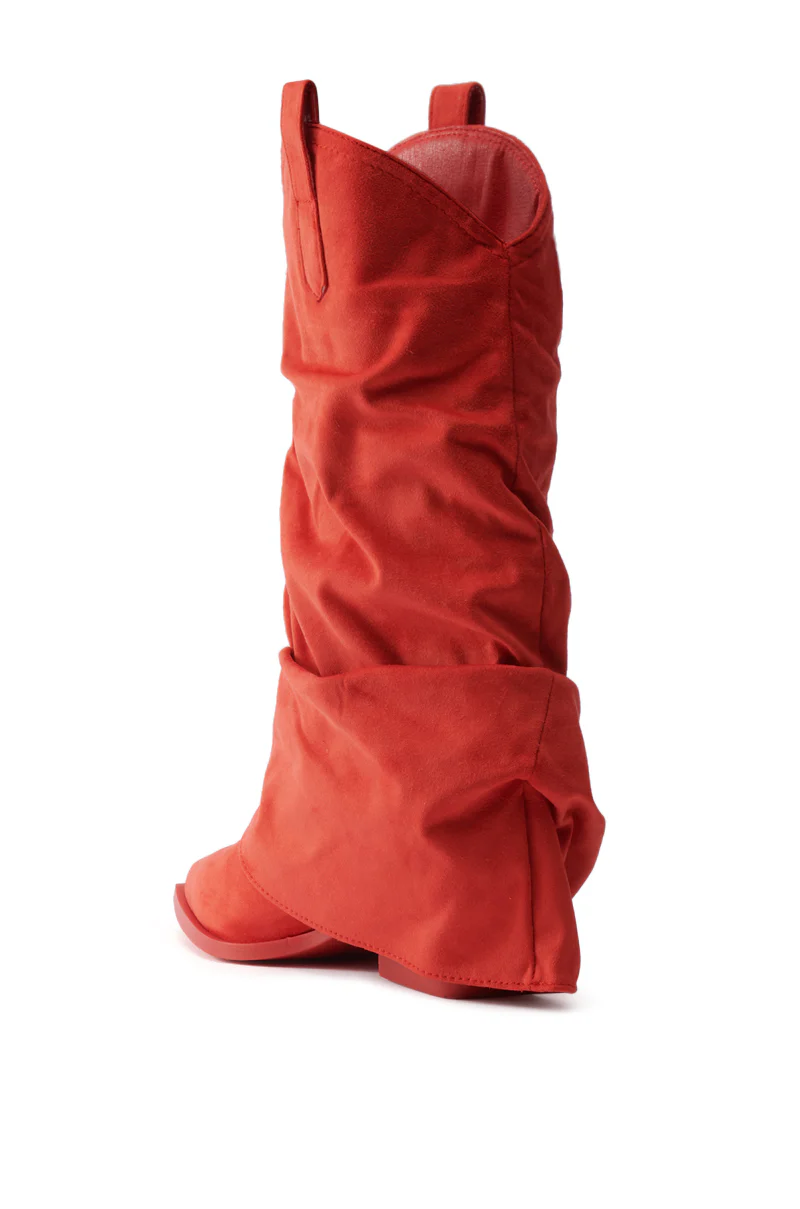 AZALEA WANG HAWKSTON RED RUCHED WESTERN BOOTIE - Image 12