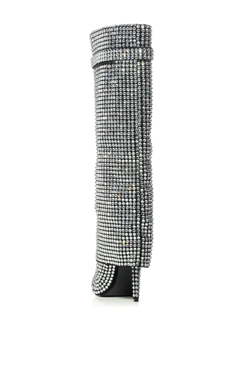 AZALEA WANG HEMLOCK SILVER RHINESTONE STILETTO BOOT - Image 5