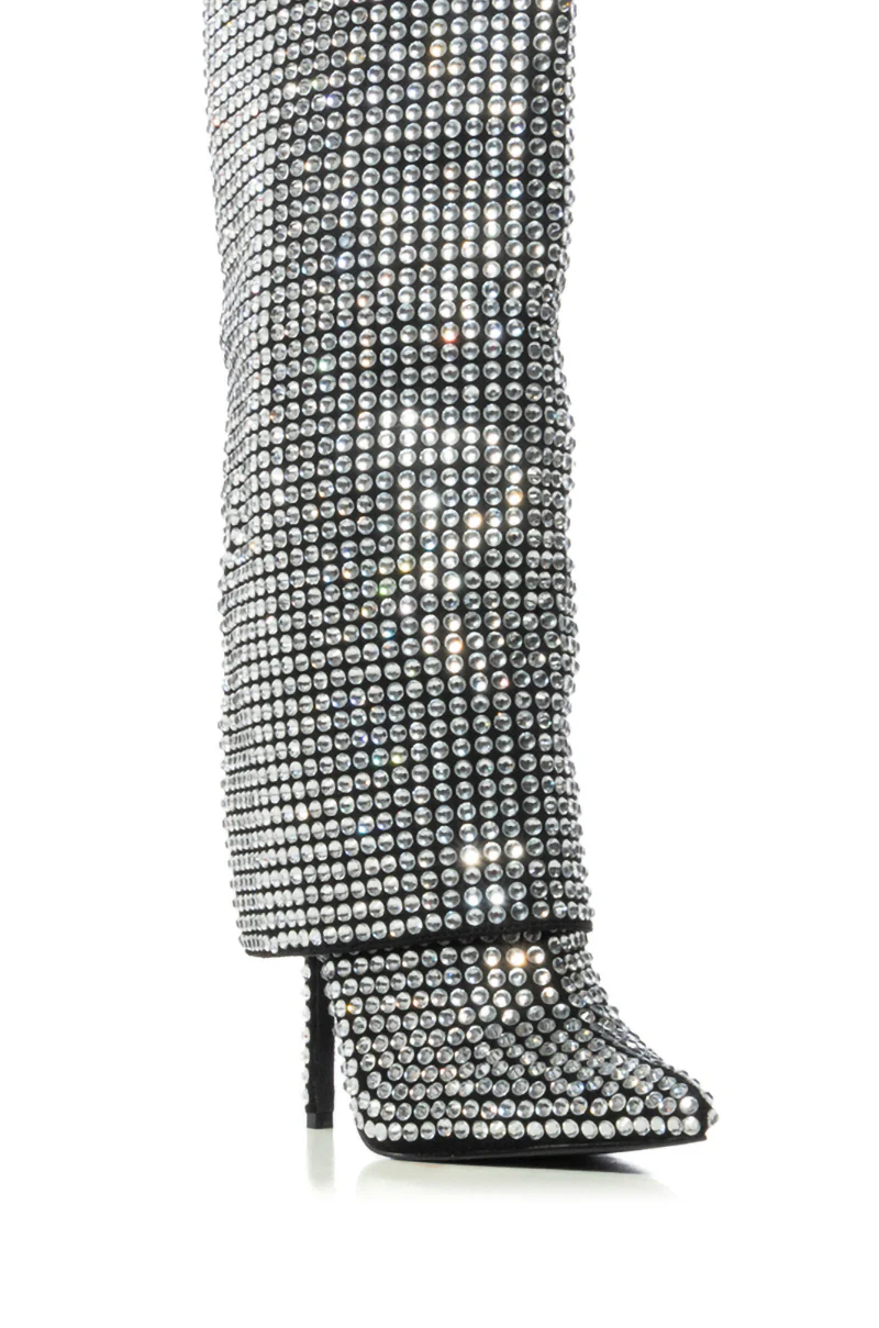 AZALEA WANG HEMLOCK SILVER RHINESTONE STILETTO BOOT - Image 6