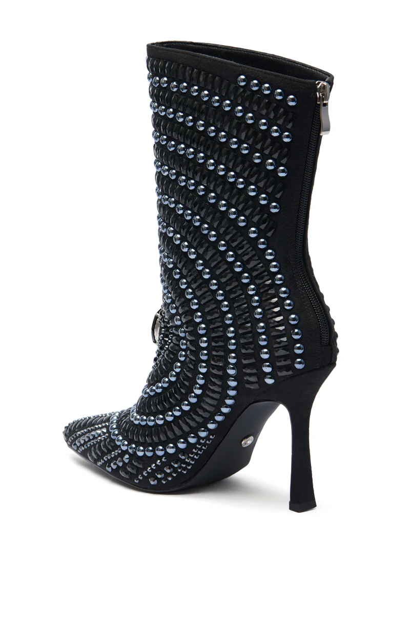 AZALEA WANG HILLEL PEWTER RHINESTONE BOOTIE - Image 6